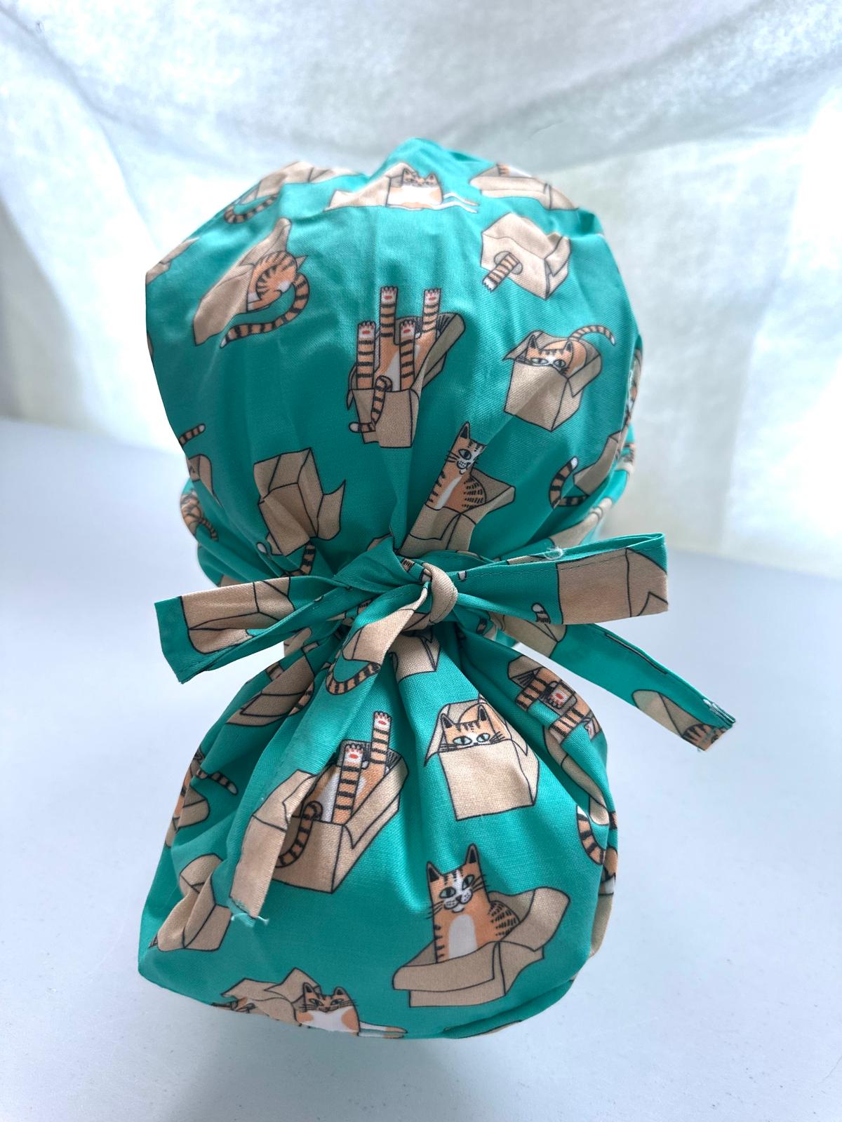 Cats in Boxes - Teal