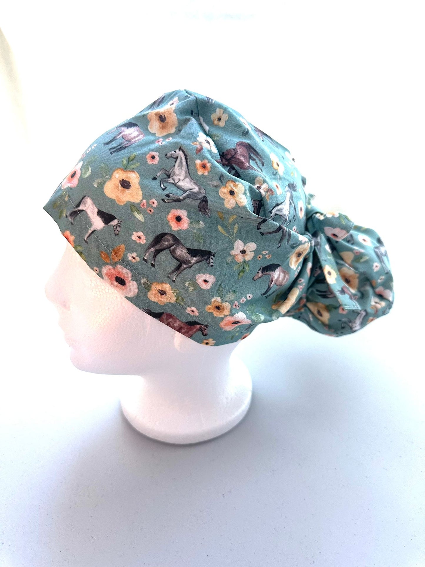 Floral Horses - Teal