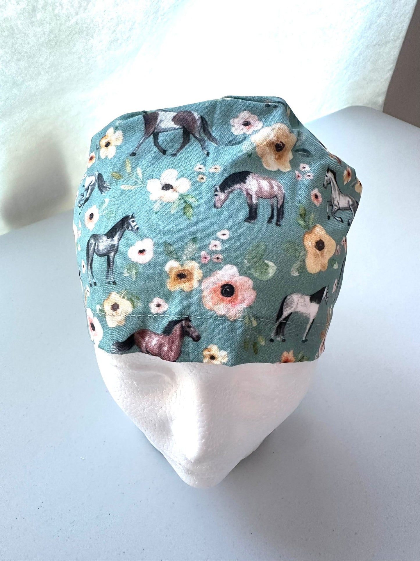 Floral Horses - Teal