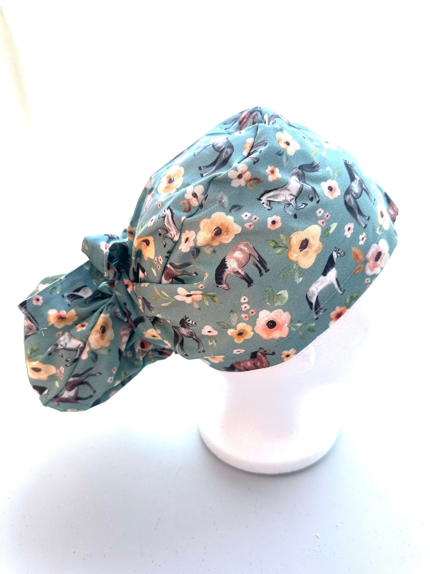 Floral Horses - Teal