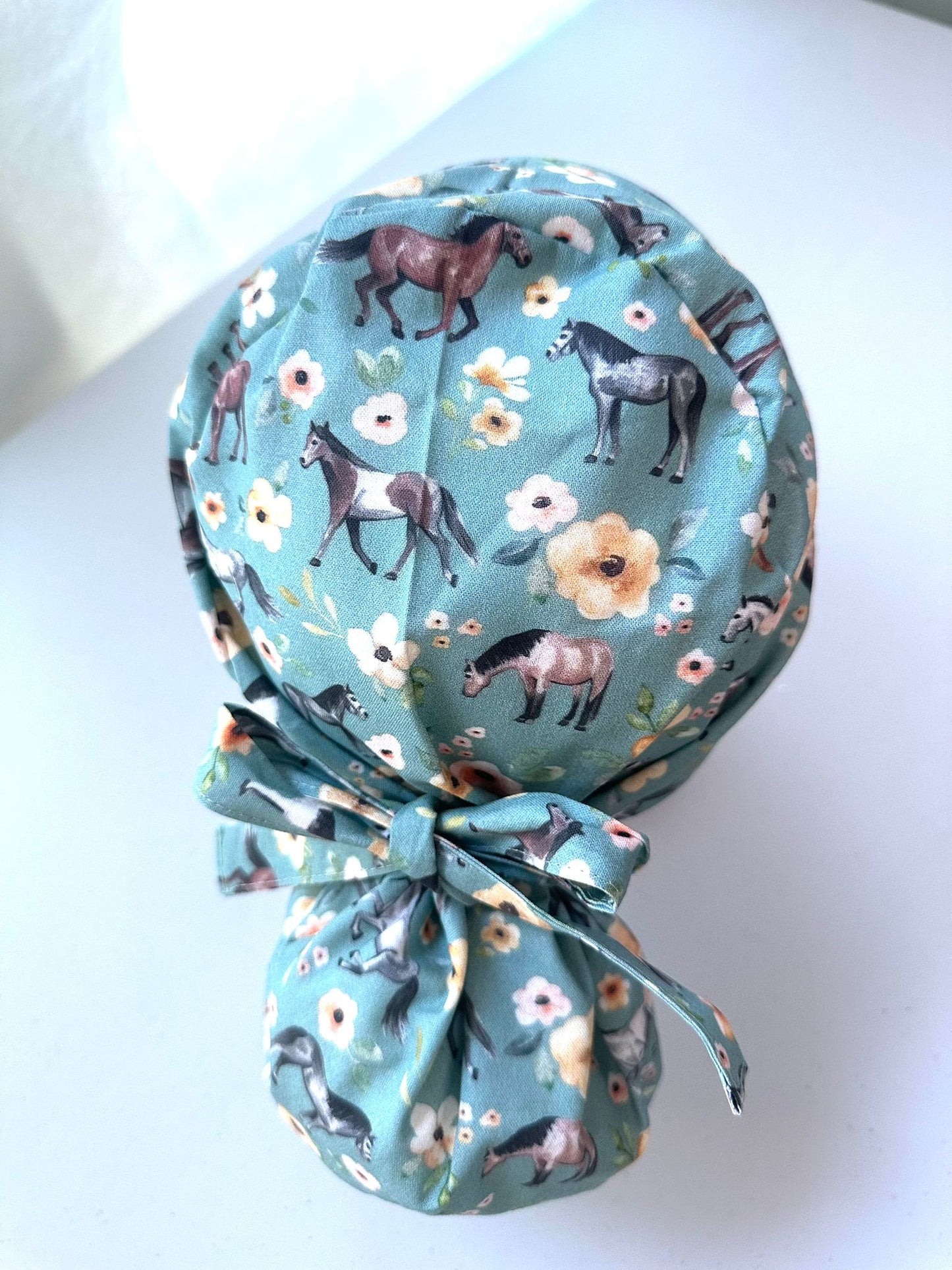 Floral Horses - Teal