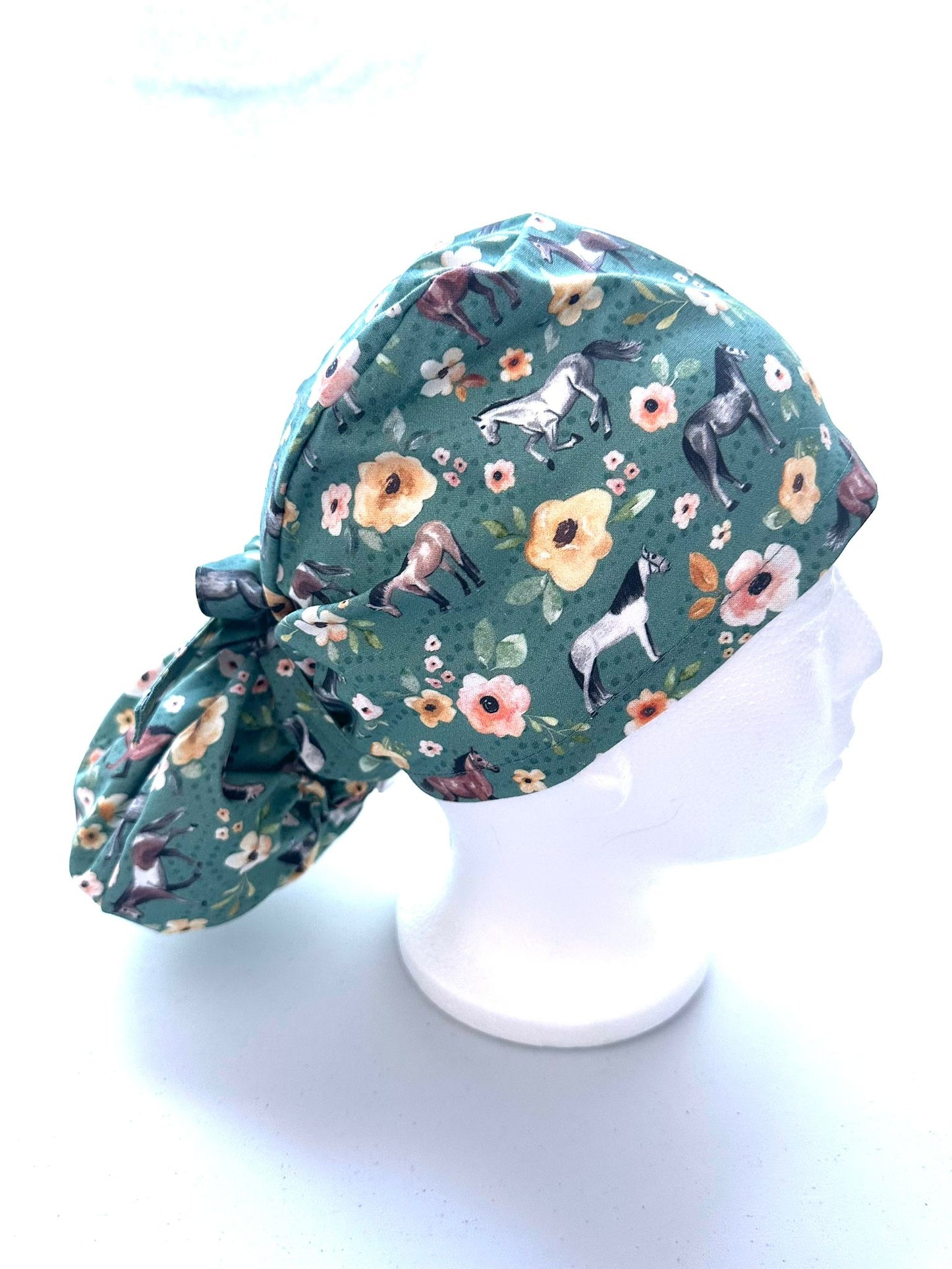 Floral Horses - Dark Teal