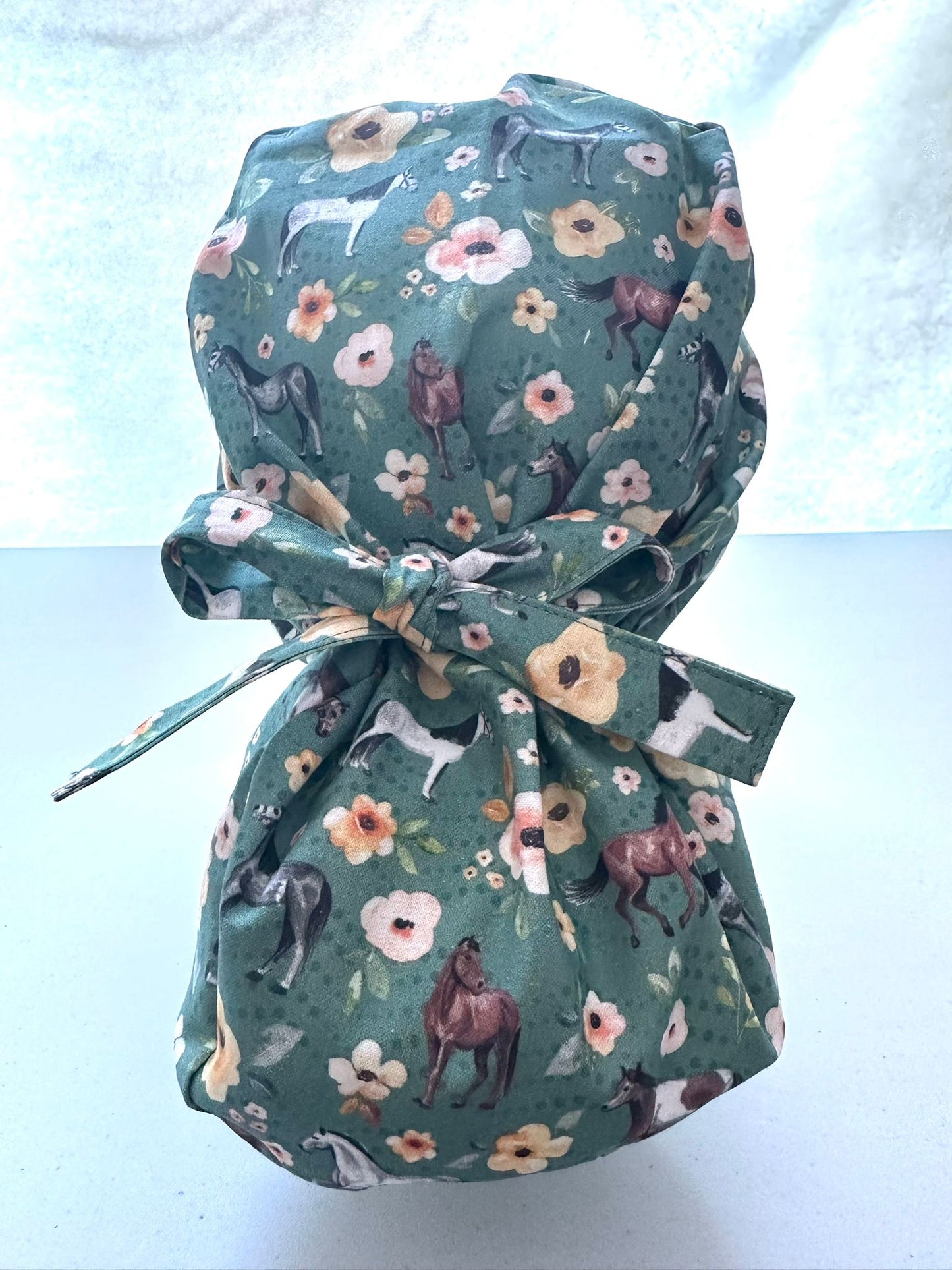 Floral Horses - Dark Teal