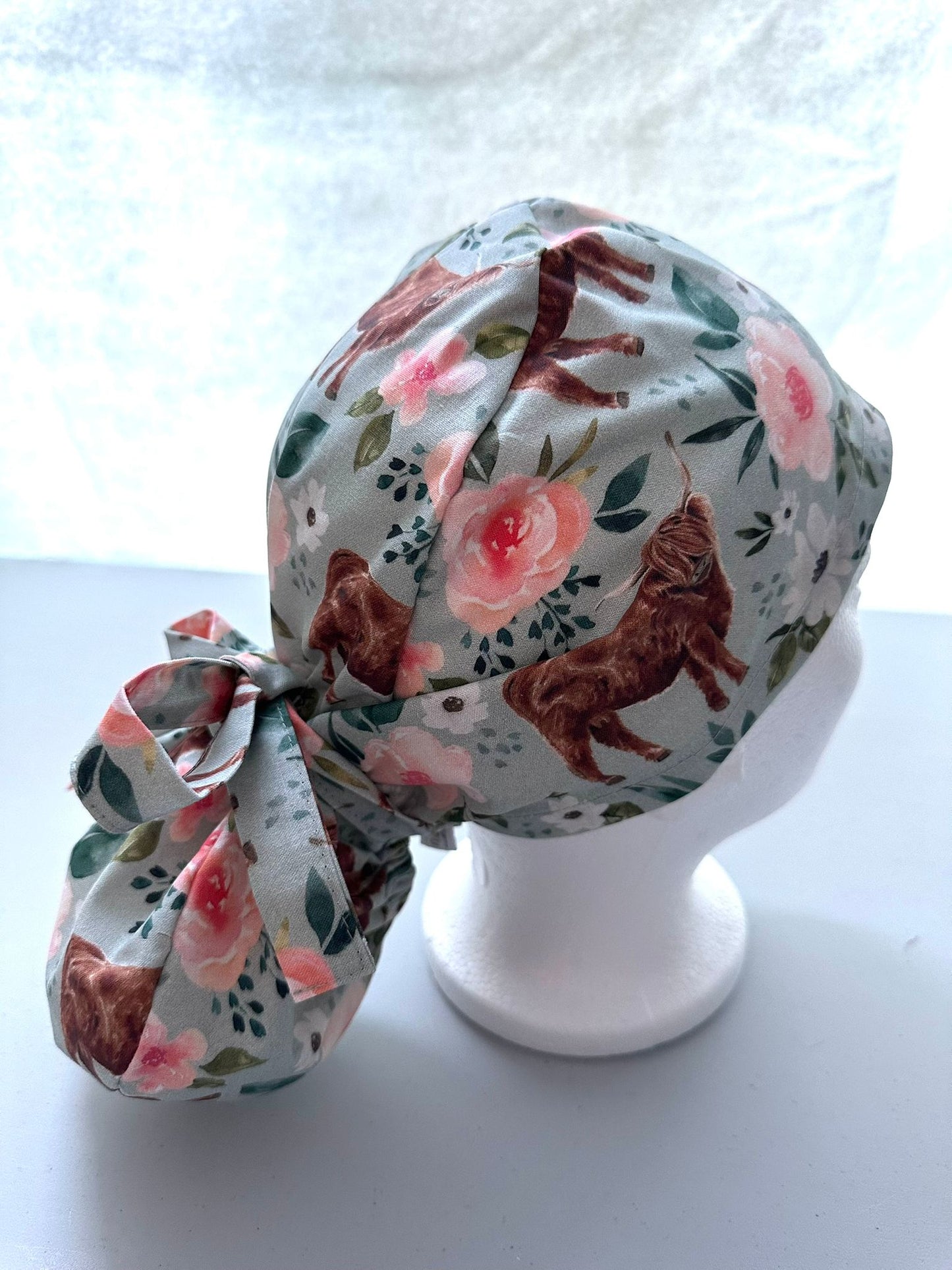 Floral Highland Cows - Teal