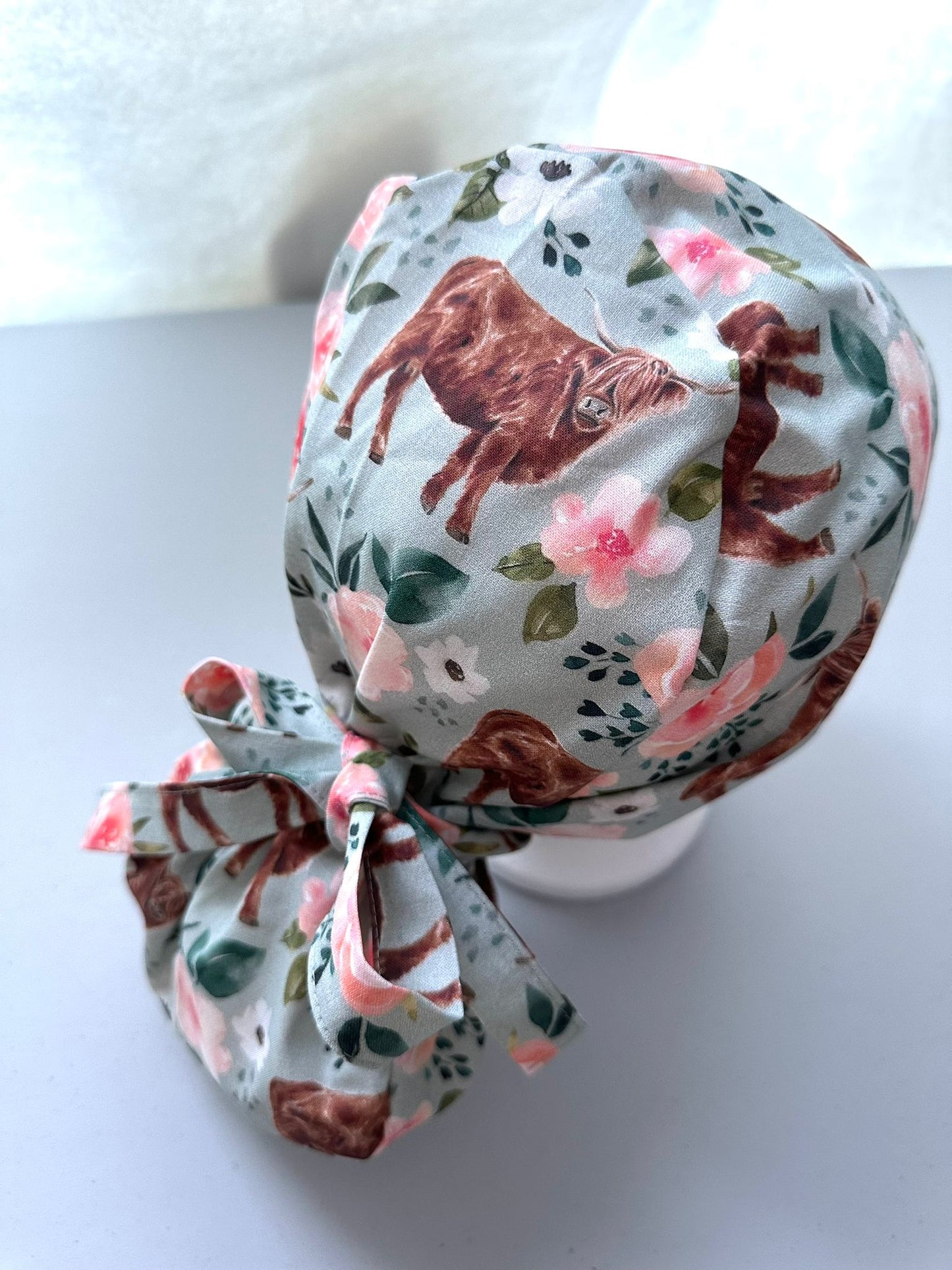 Floral Highland Cows - Teal