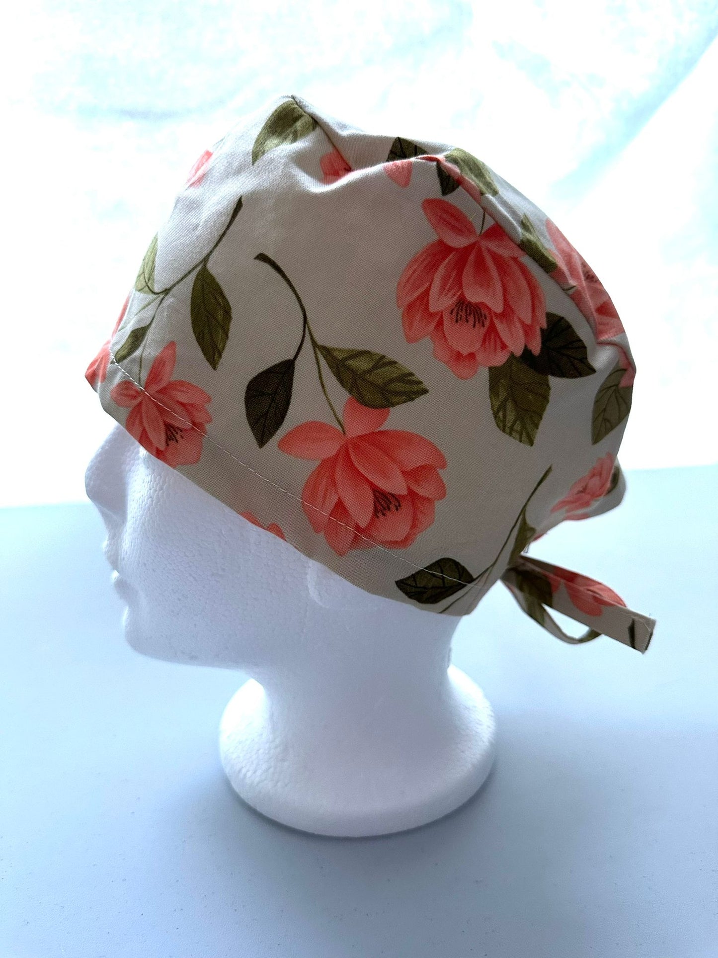 Pink Flowers - Beige