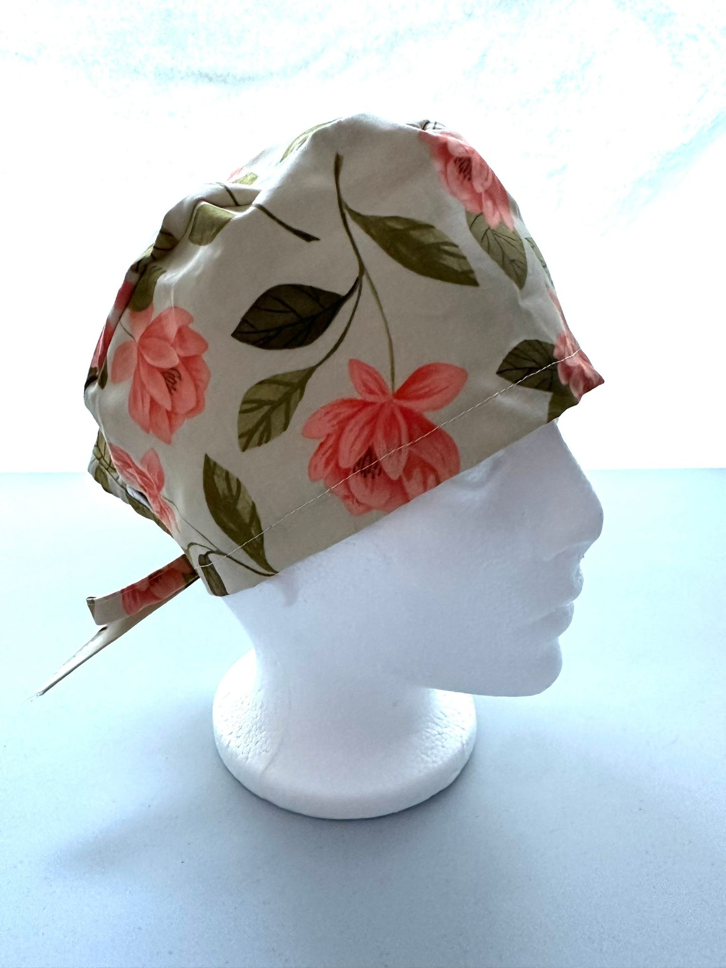 Pink Flowers - Beige