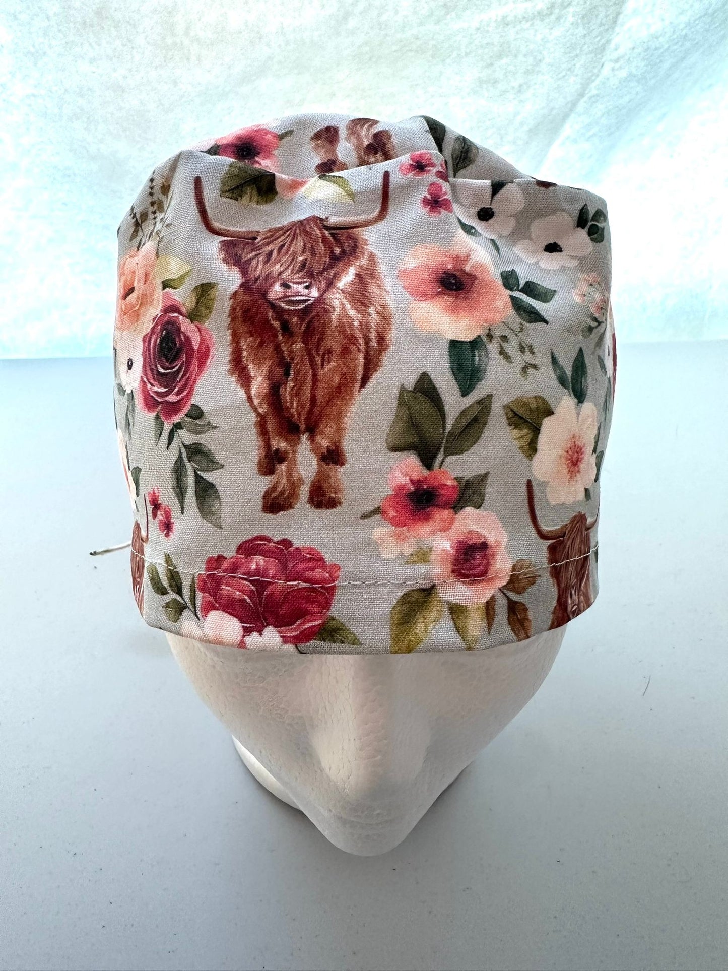 Floral Highland Cows - Teal