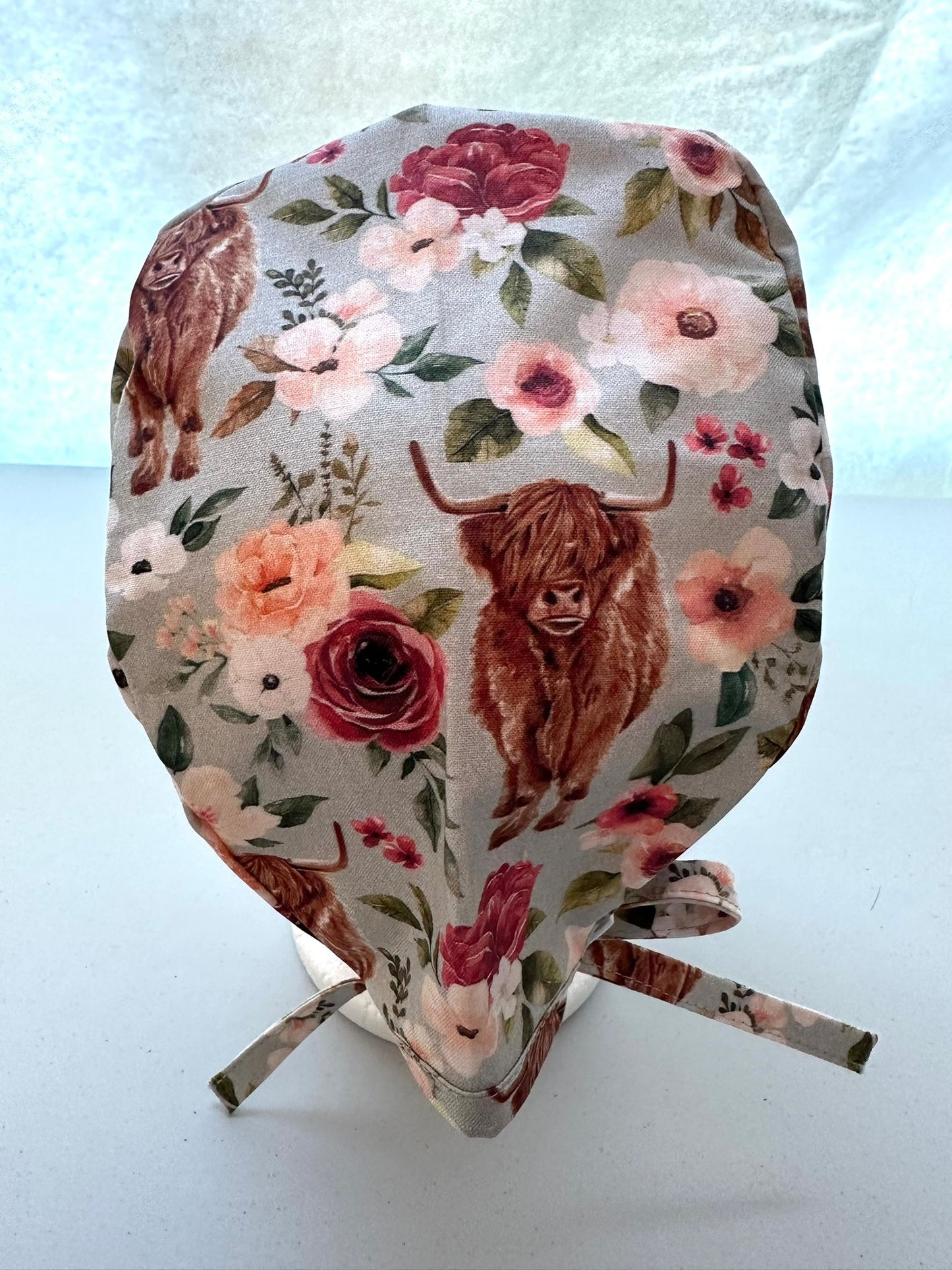 Floral Highland Cows - Teal