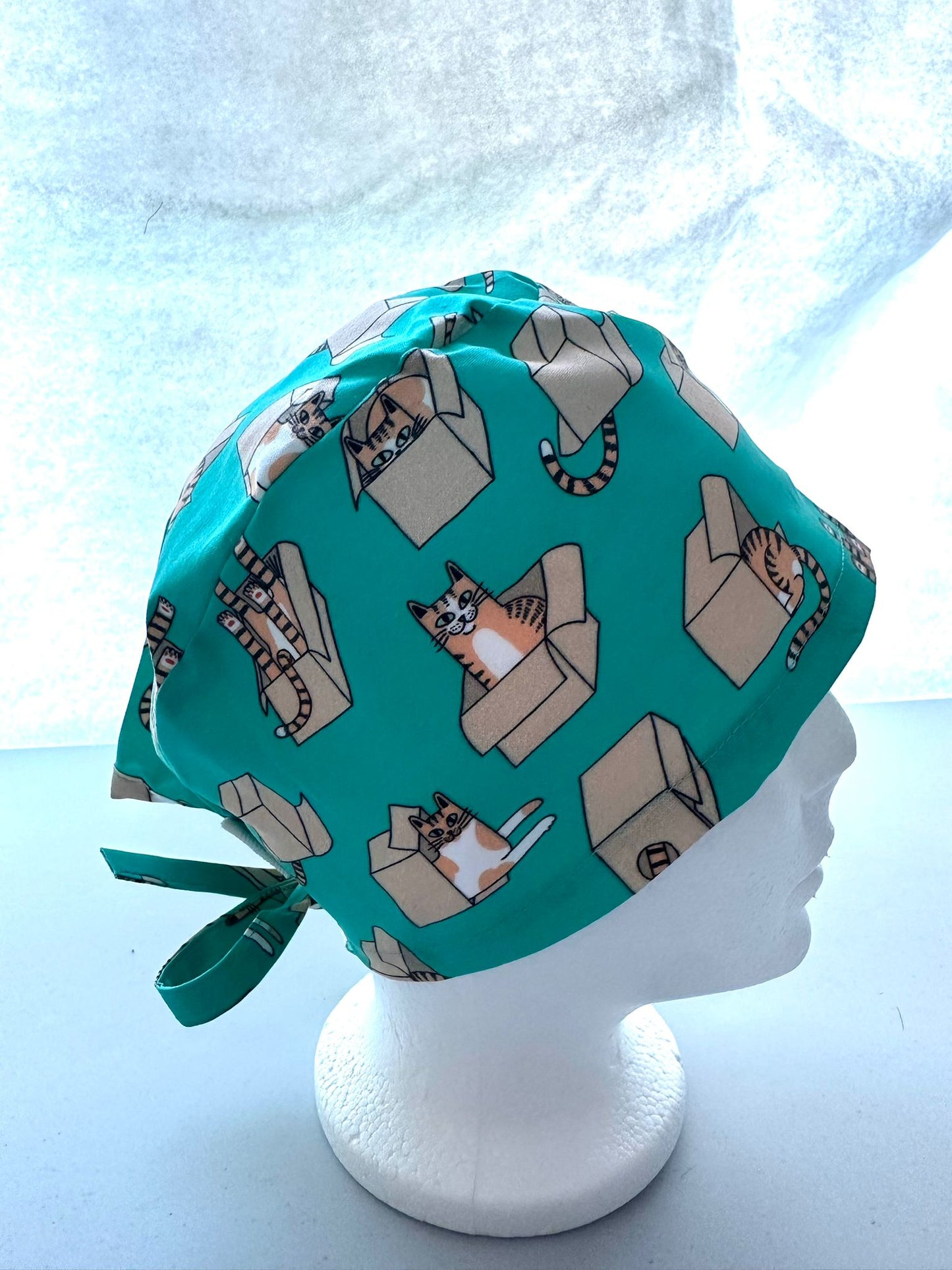Cats in Boxes - Teal