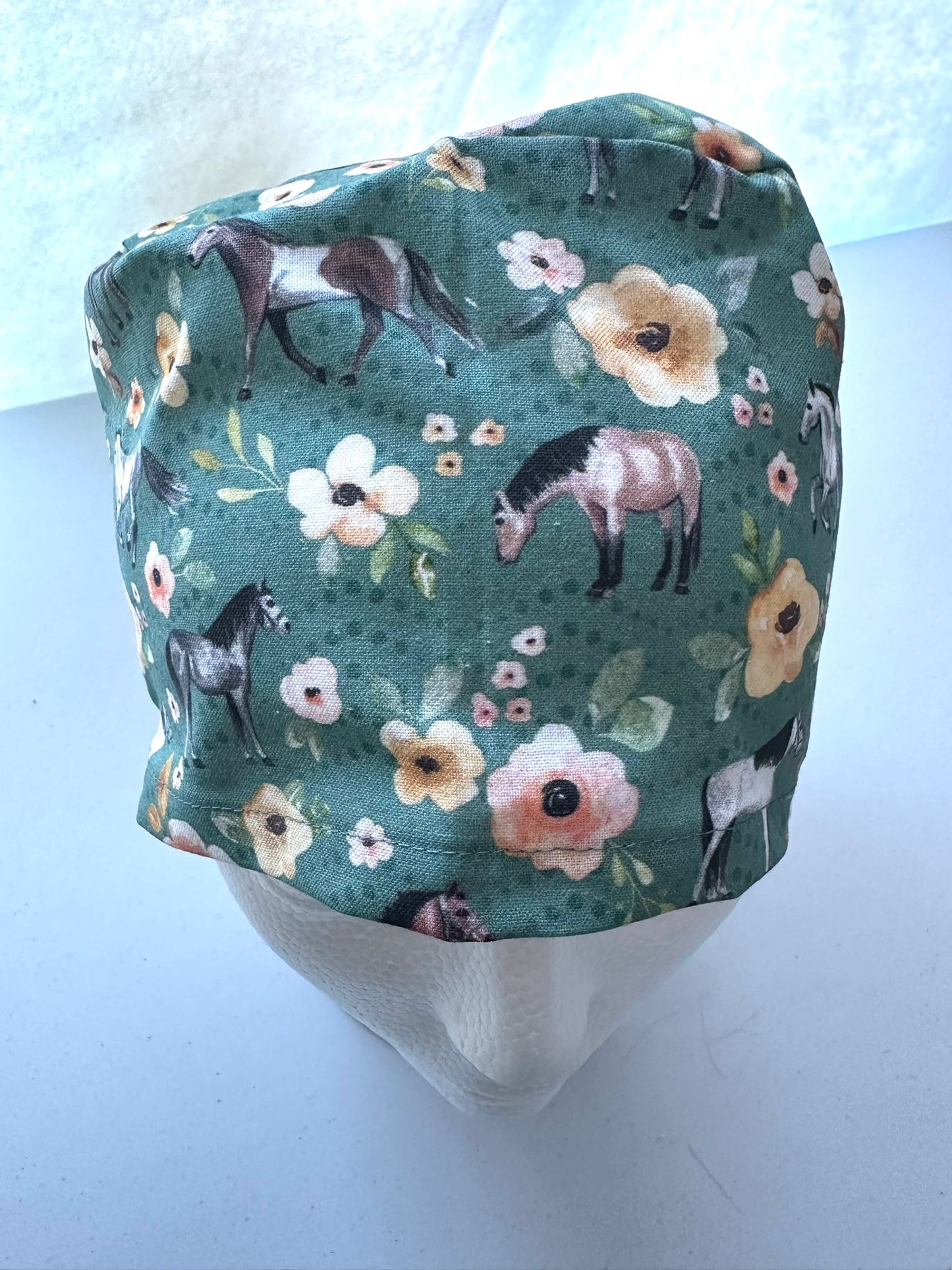 Floral Horses - Dark Teal