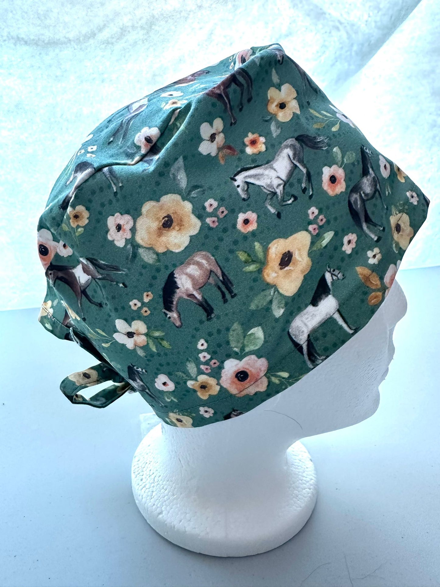 Floral Horses - Dark Teal