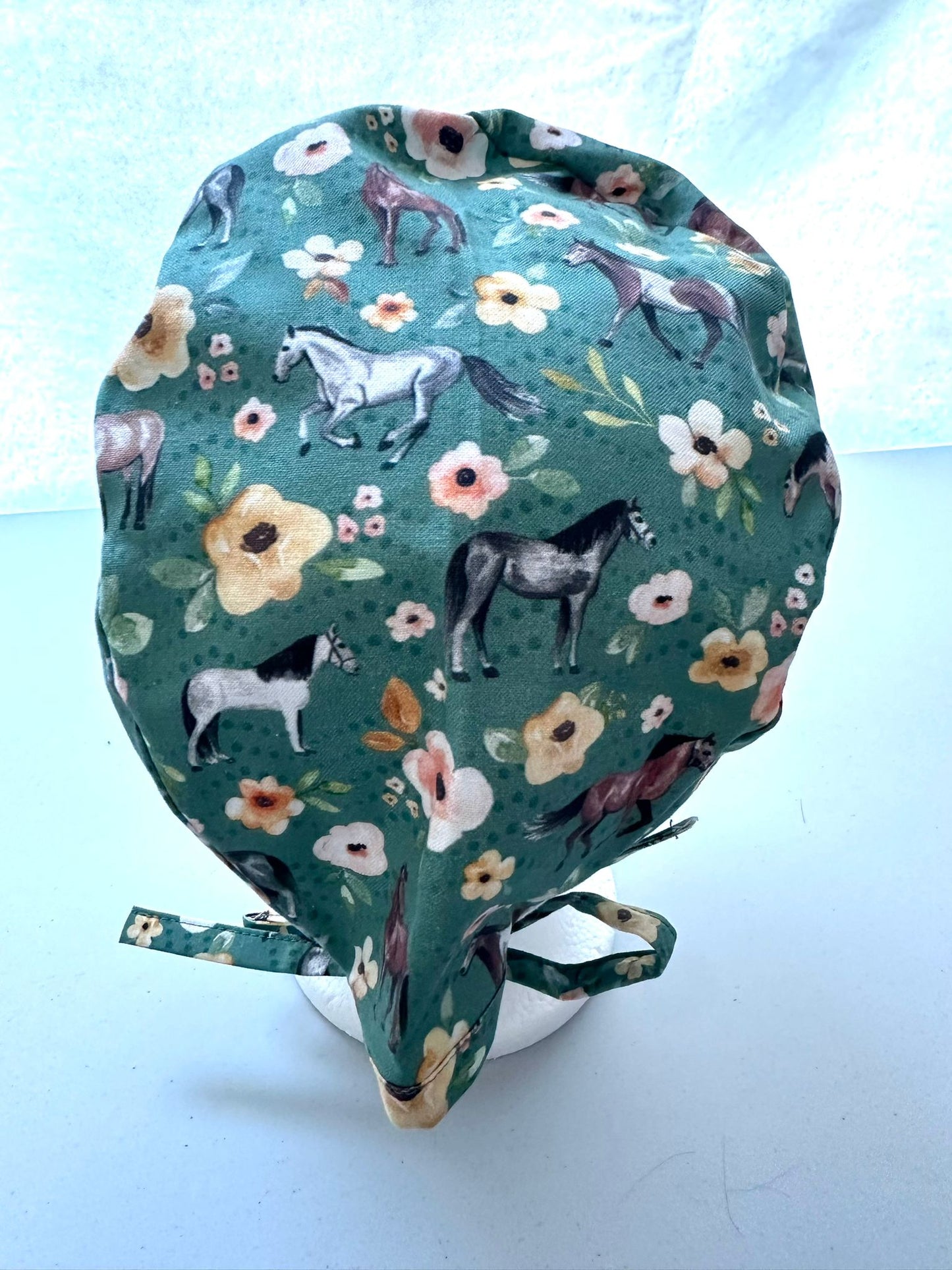 Floral Horses - Dark Teal