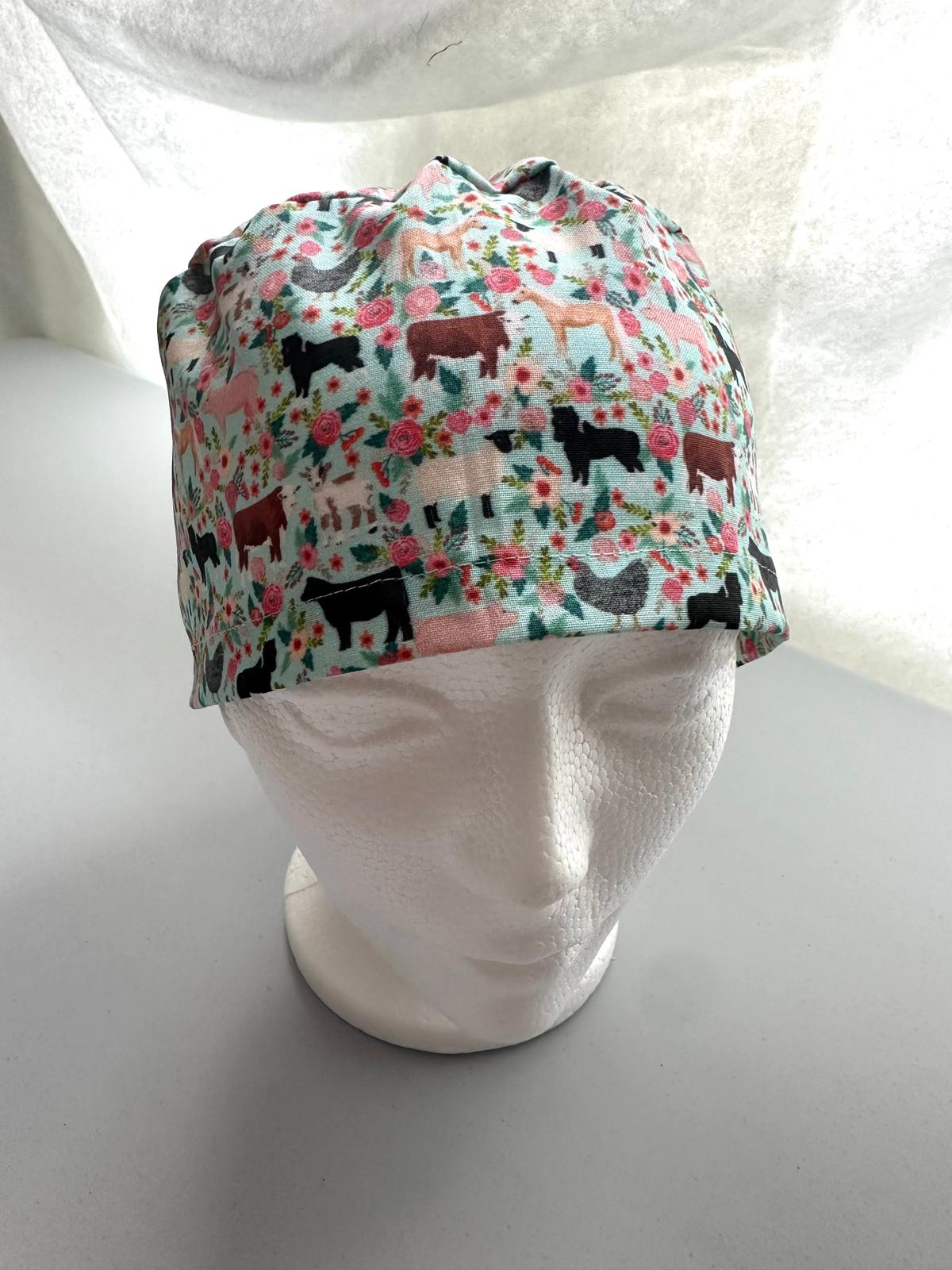 Floral Farm Animals - Blue