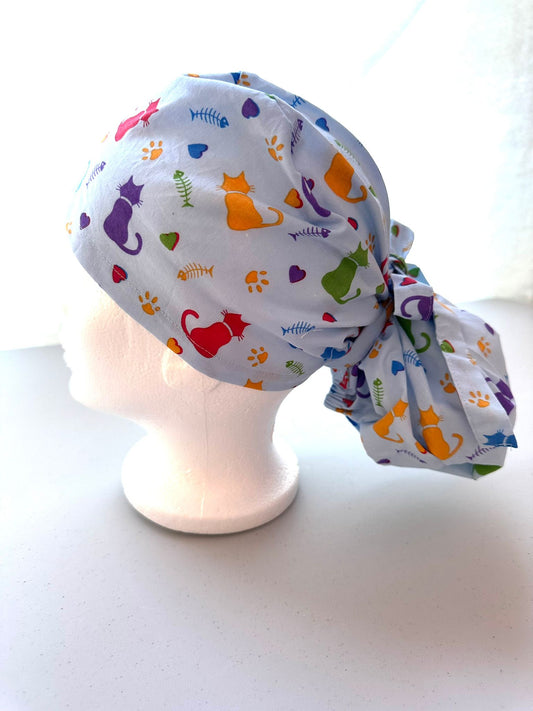 Rainbow Cats & Fish Bones - Blue