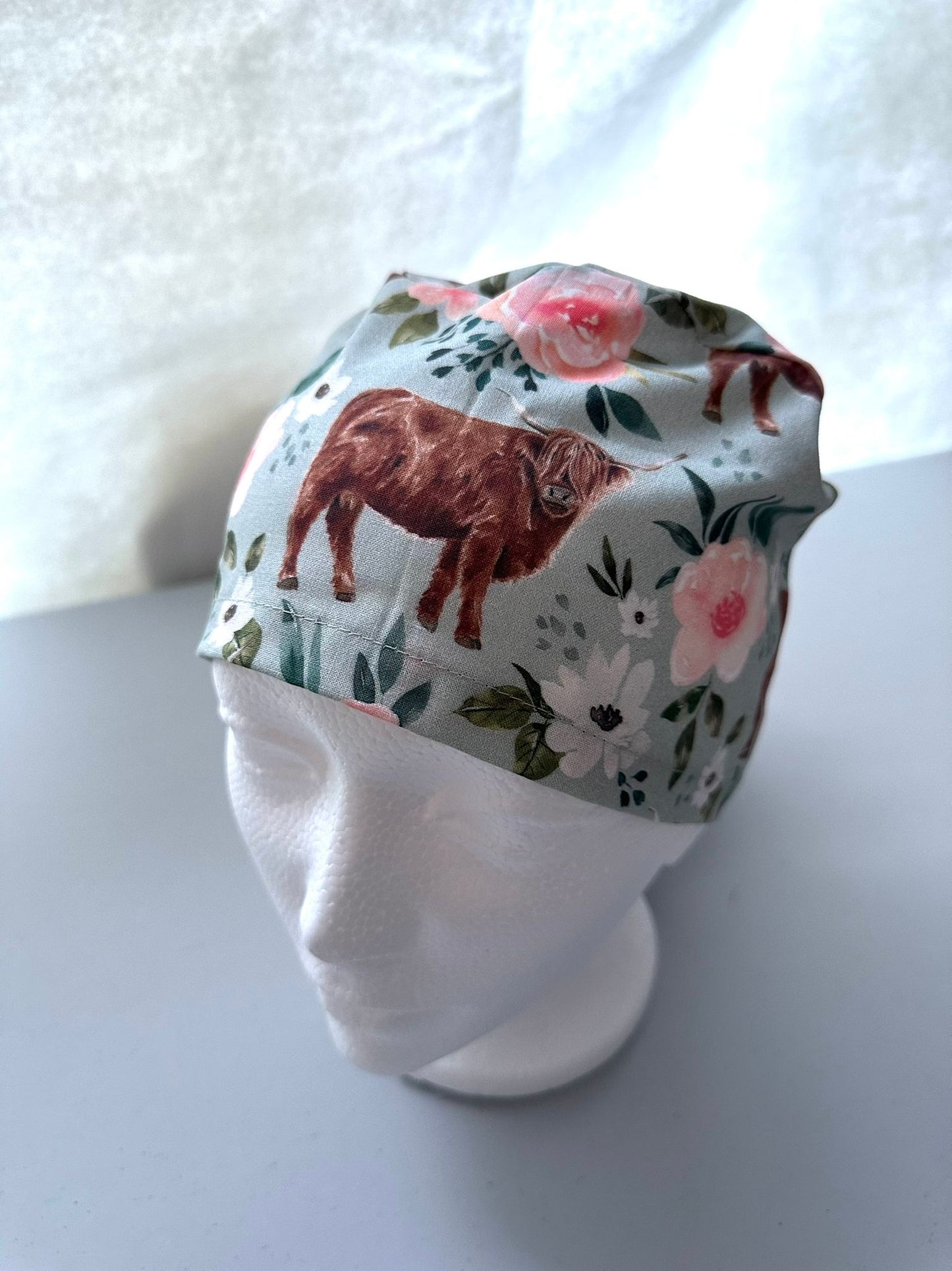 Floral Highland Cows - Teal