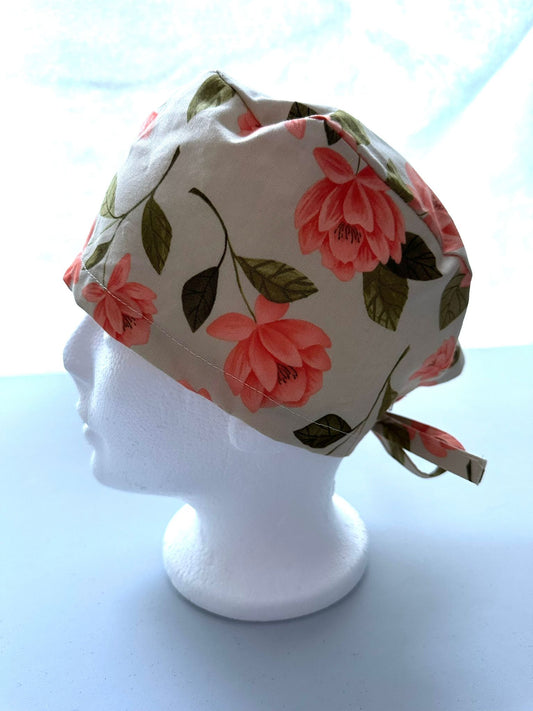 Pink Flowers - Beige