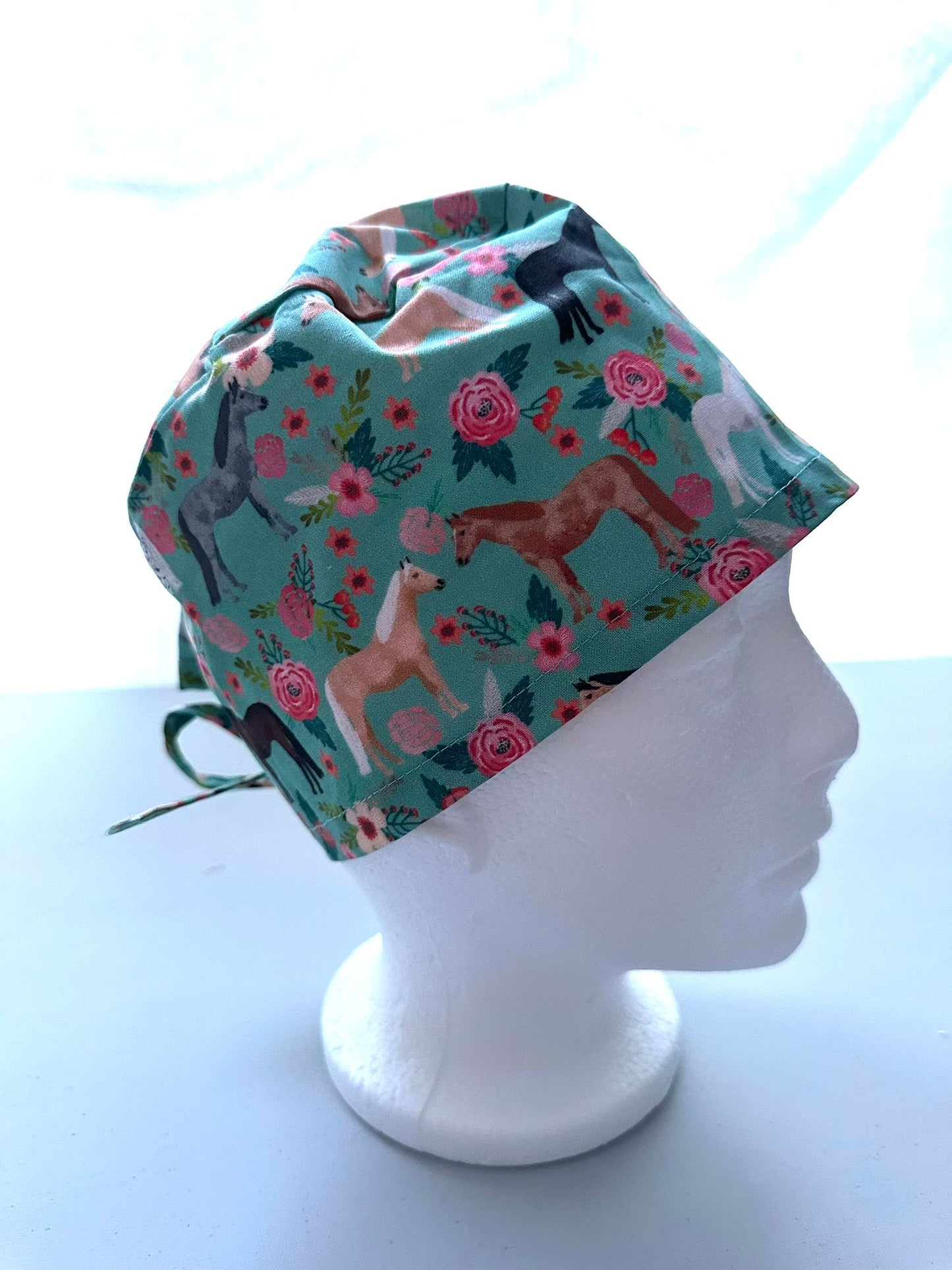 Floral Horses - Teal