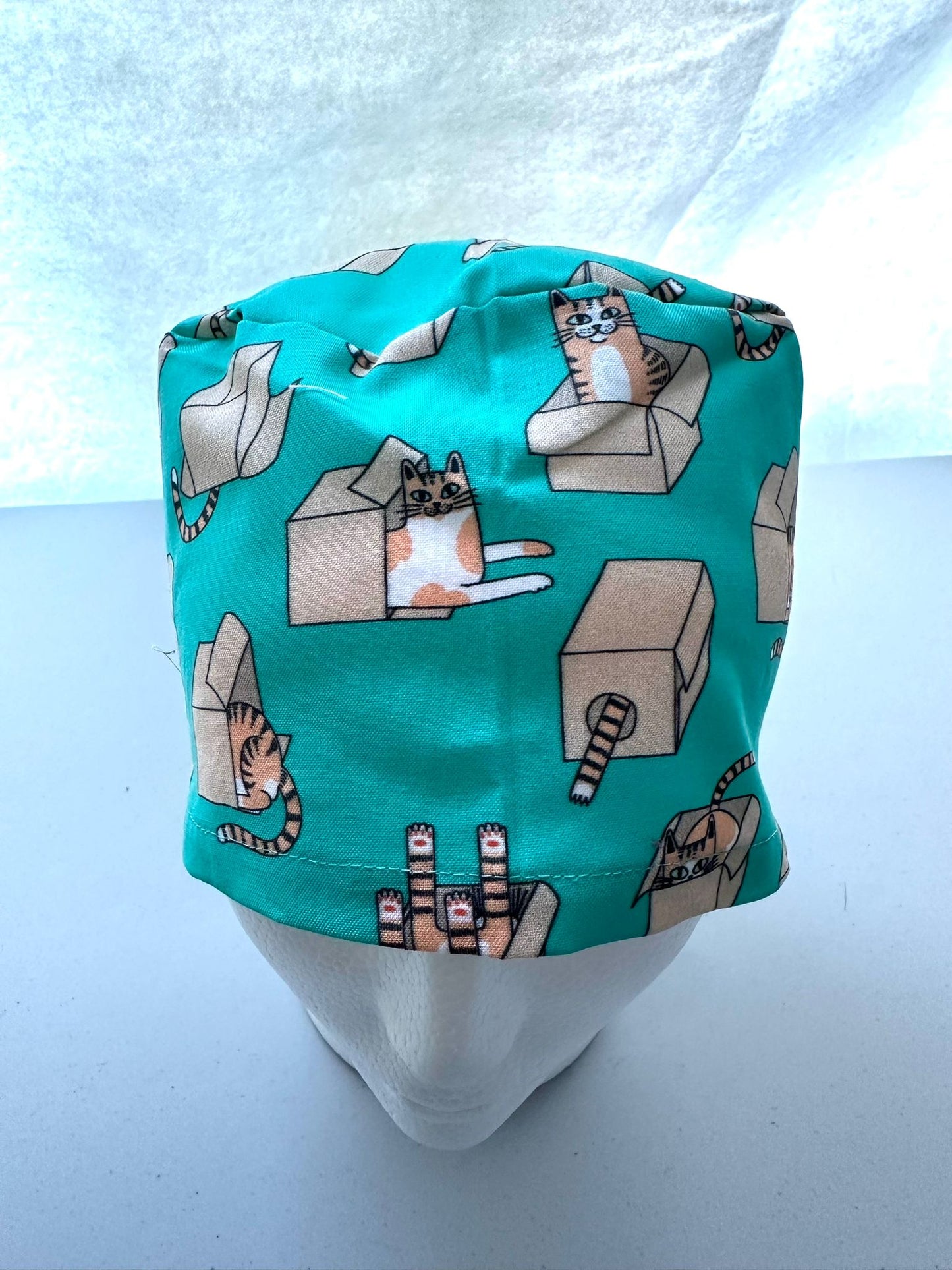 Cats in Boxes - Teal