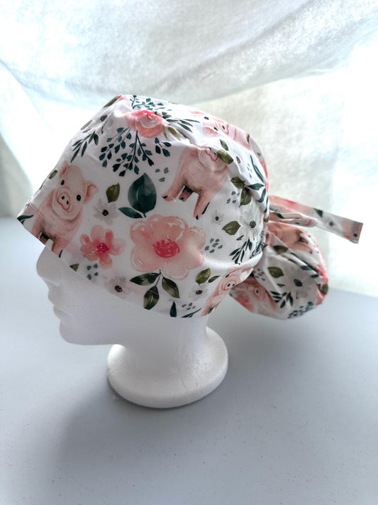 Floral Piglets - White